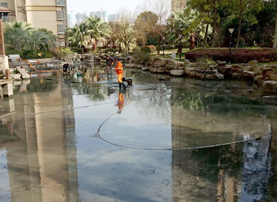 番阳镇景观池淤泥清理